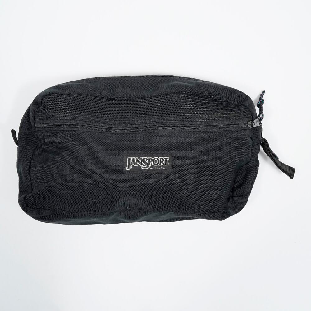Vintage 1992 JanSport Accessory Pouch Black Made in USA Travel Toiletry Bag
